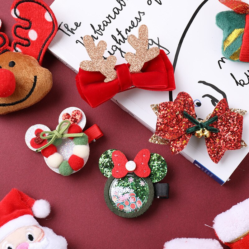 Mignon épingle à cheveux pince à cheveux pour filles bébé enfants épingles à cheveux joyeux noël épingles à cheveux femmes fête Barrettes cheveux accessoires chouchous