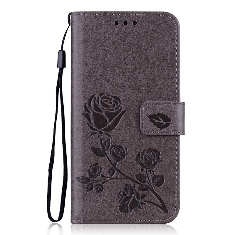 3d- blommigt läderfodral för huawei honor 5a 5 a lyo -l21 fodral plånboksfodral för huawei  y5 ii cun -u29 cun -l21 korthållarefodral: För huawei  y5 ii / Grå