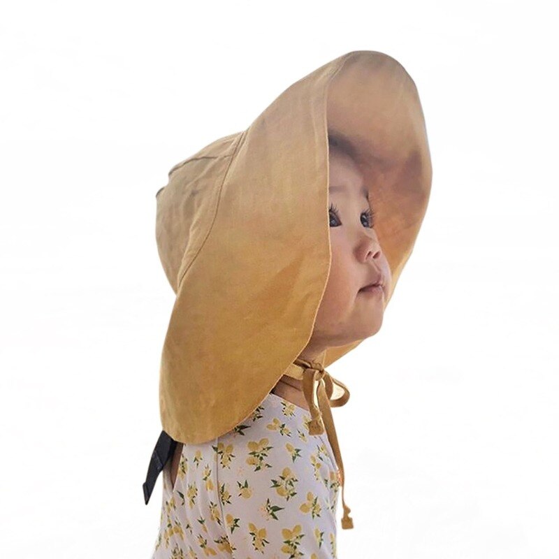 2022 New Children&#39;s Sun Hat Baby Girls and Boys Outdoor Big Brim Bucket Hats Breathable Quick-drying Uv Sun Protection Hat Kids