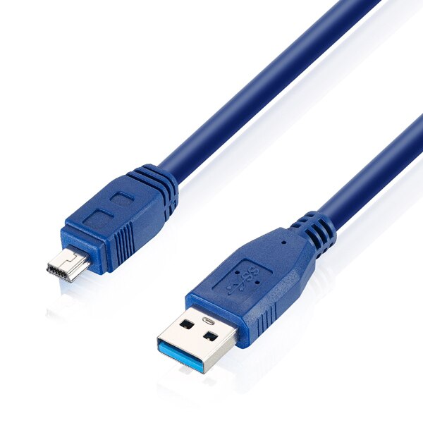 Bochara 1.5M USB 3.0 Type A Male to Mini 10 Pin Type B Male Data Cable Dual Shielding(Foil+Braided) Super Speed: Blue
