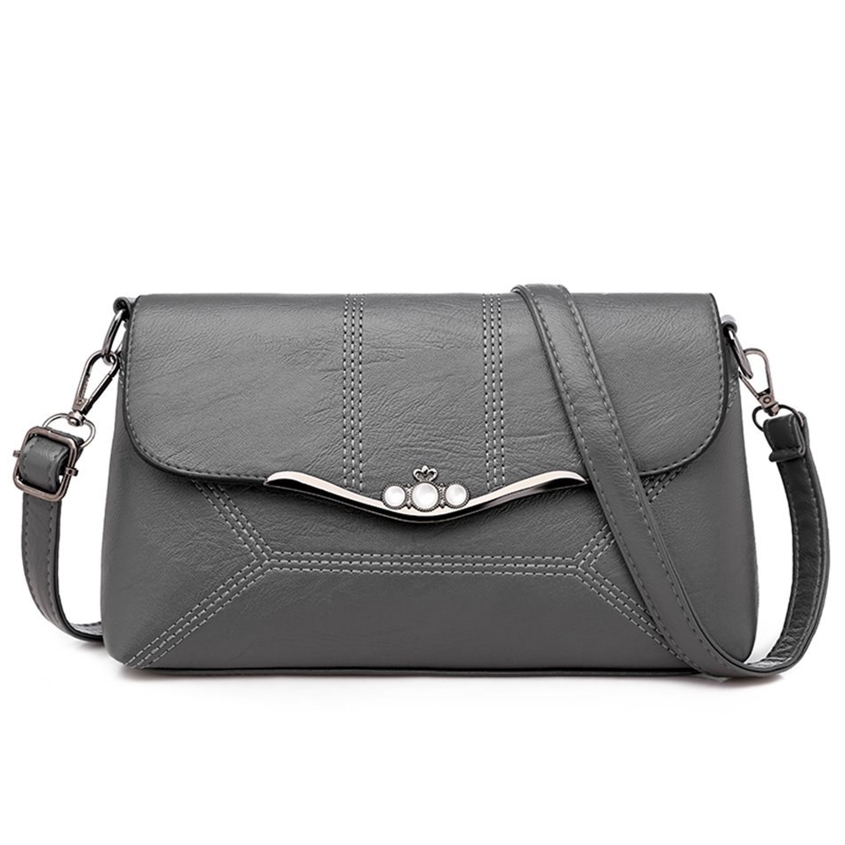 Sac A Main Luxe Handtassen Vrouwen Tassen Handtassen Pu Lederen Dames Crossbody Schoudertassen voor Vrouwen: Gray