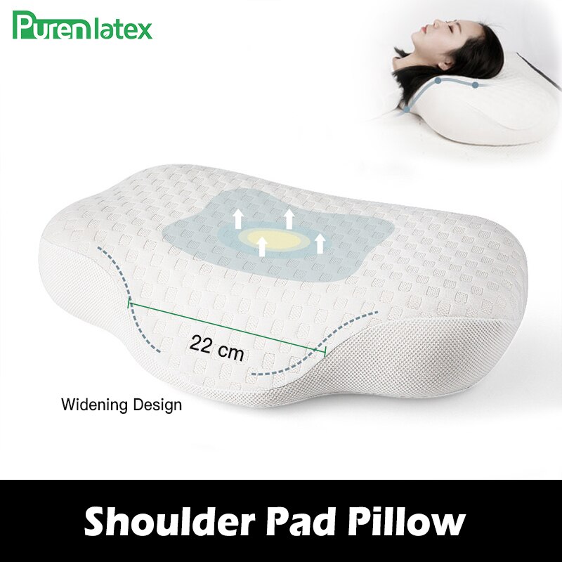 PurenLatex Shoulder Pad Pillow Memory Foam Orthopedic Pillow Widening Protect Neck Body Pillow for Back Side Sleeper