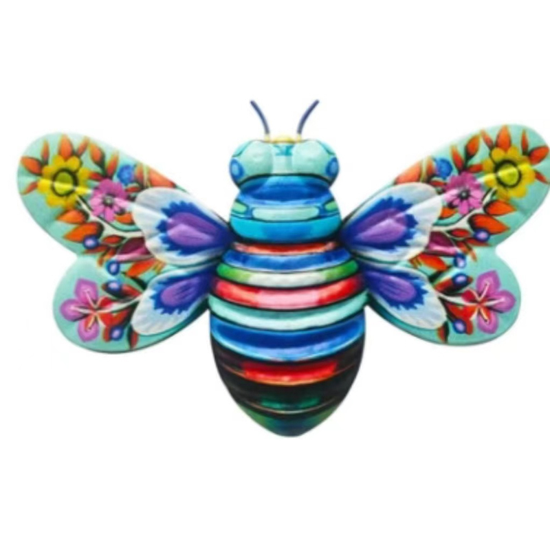 Nieuw Huis Muur Decor Metalen Bijen Muur Decor, Bijen Tuin Bloem Kunst Decoraties, Outdoor Bijen Opknoping Patio Decor: Blauw