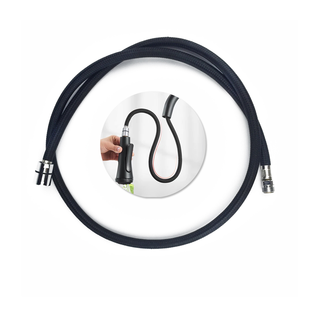 Universele G1/2 M15 * 1 Trek Keukenkraan Slang 80Cm-150Cm Nylon Gevlochten Flexibele waterslang Zwart Grijs Sanitair Spinning Buis