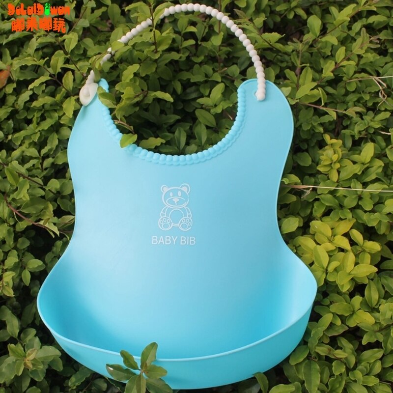 Baby Infant Toddler Waterproof Silicone Bib Infants Feeding Lunch Roll-up Apron BPA free