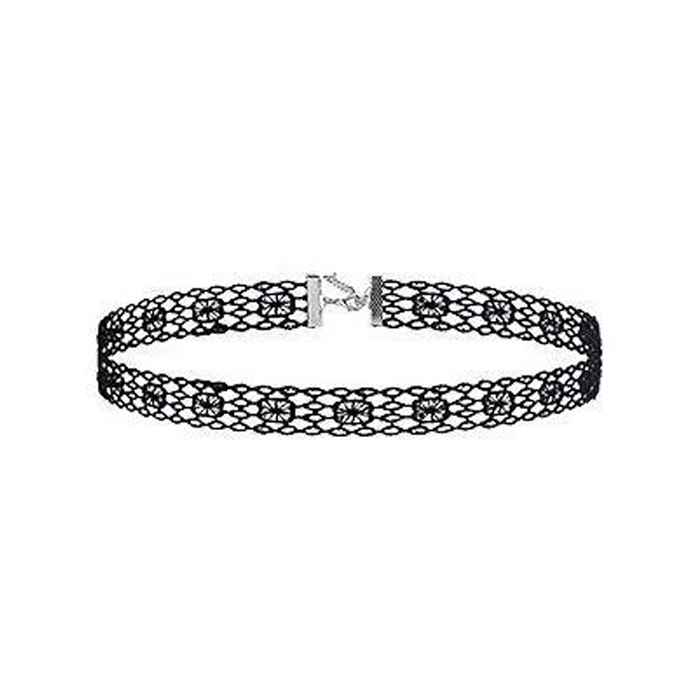 Dame chokers blad dusk kvinner hals smykker tilbehør jente blonder gotisk vintage sexy fløyel rose perler blomsterhalskjede: Lysegult gullfarge