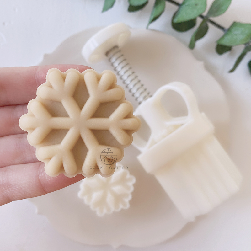 Kuu kakku muotti leivonnainen lumihiutale 3d 50g käden paine mäntä taikina tee itse leivontatyökalu talvifestivaali koristelu työkalut keittiö