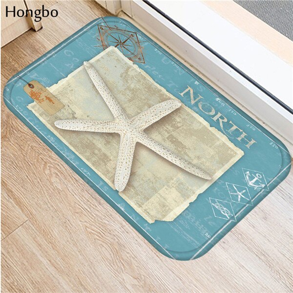 Hongbo halkskyddsmattor marint liv tryckmattor badrumsgolv kök sjöstjärna conch sjöhäst valsköldpadda mönstermattor: 33