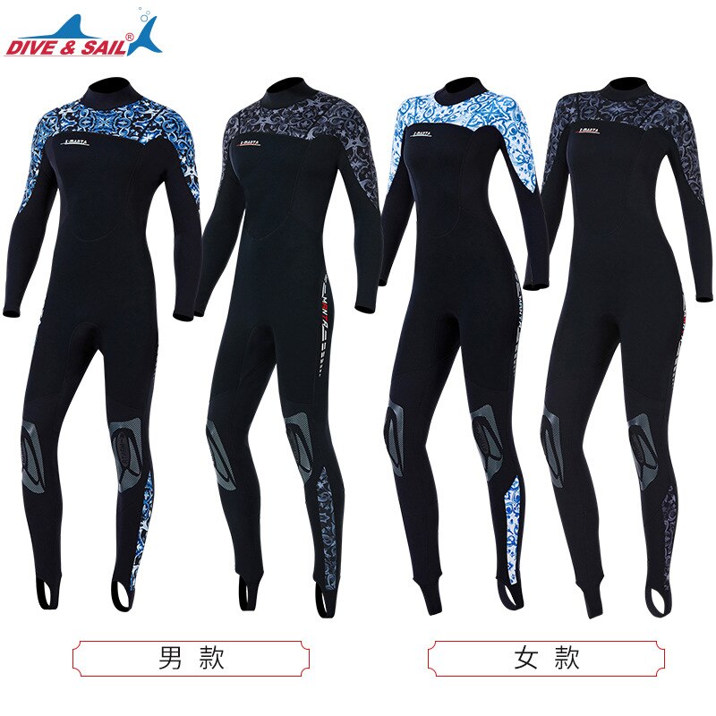 Dive&amp;sail Full Wetsuits 1.5mm Neoprene Wetsuit Back Zip Long Sleeve Diving Surfing Snorkeling-One Piece Wet Suit for Men Women