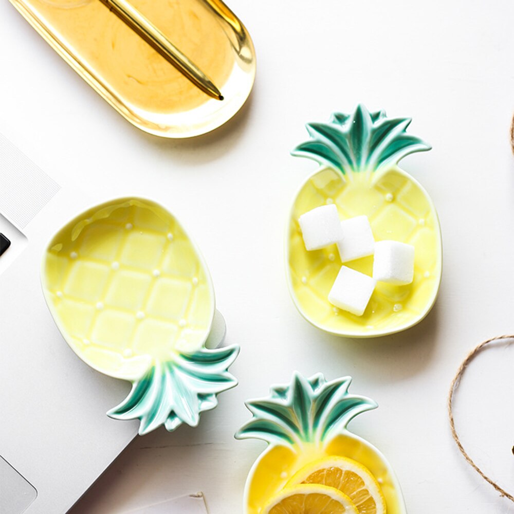 Schattig ananas schaaltje keramiek sojasaus schaaltjes fruitschaal servies