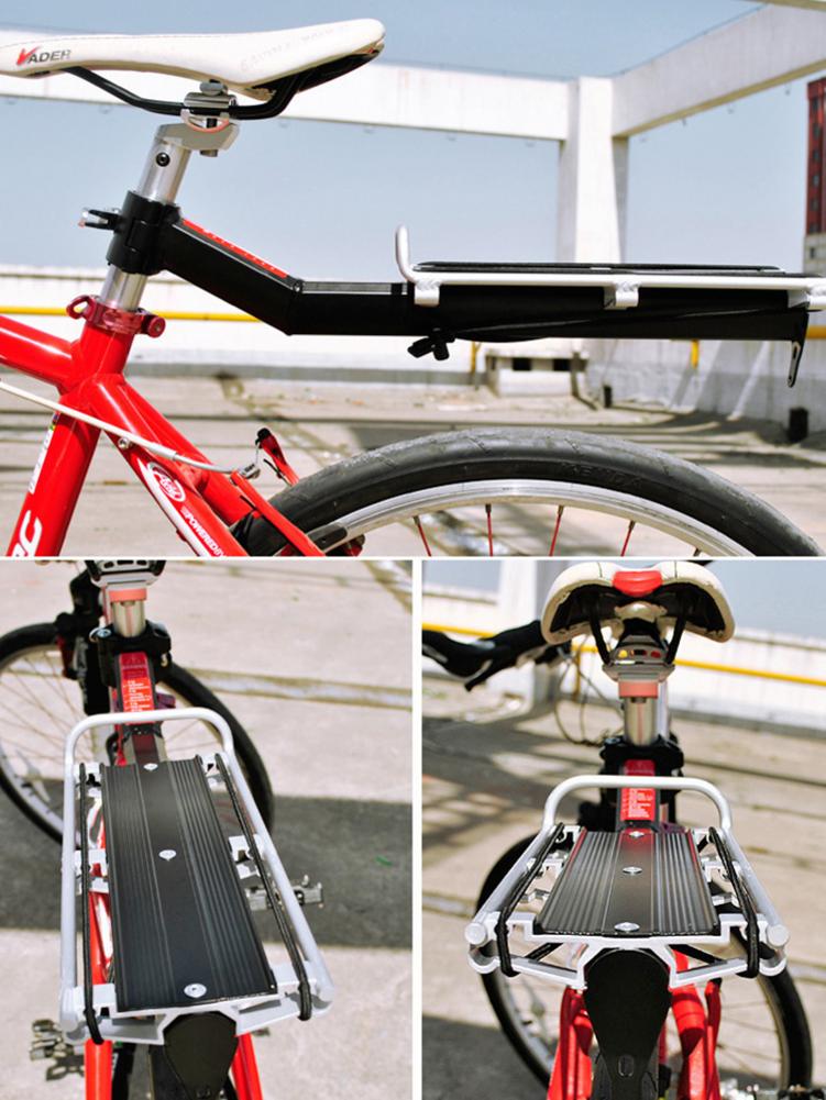 Black Bike Rack Aluminum Alloy Luggage Rear Carrier Trunk for Bicycles MTB Bike Rear Shelf Cycling Bicycle Racks