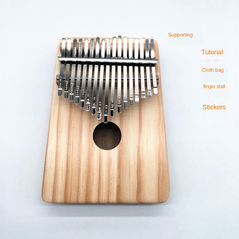 The 10/17-Key Kalimba Thumb Piano Is Made Of Single-Board High Wooden Mahogany Human Musical Instrument.: 17 tone D