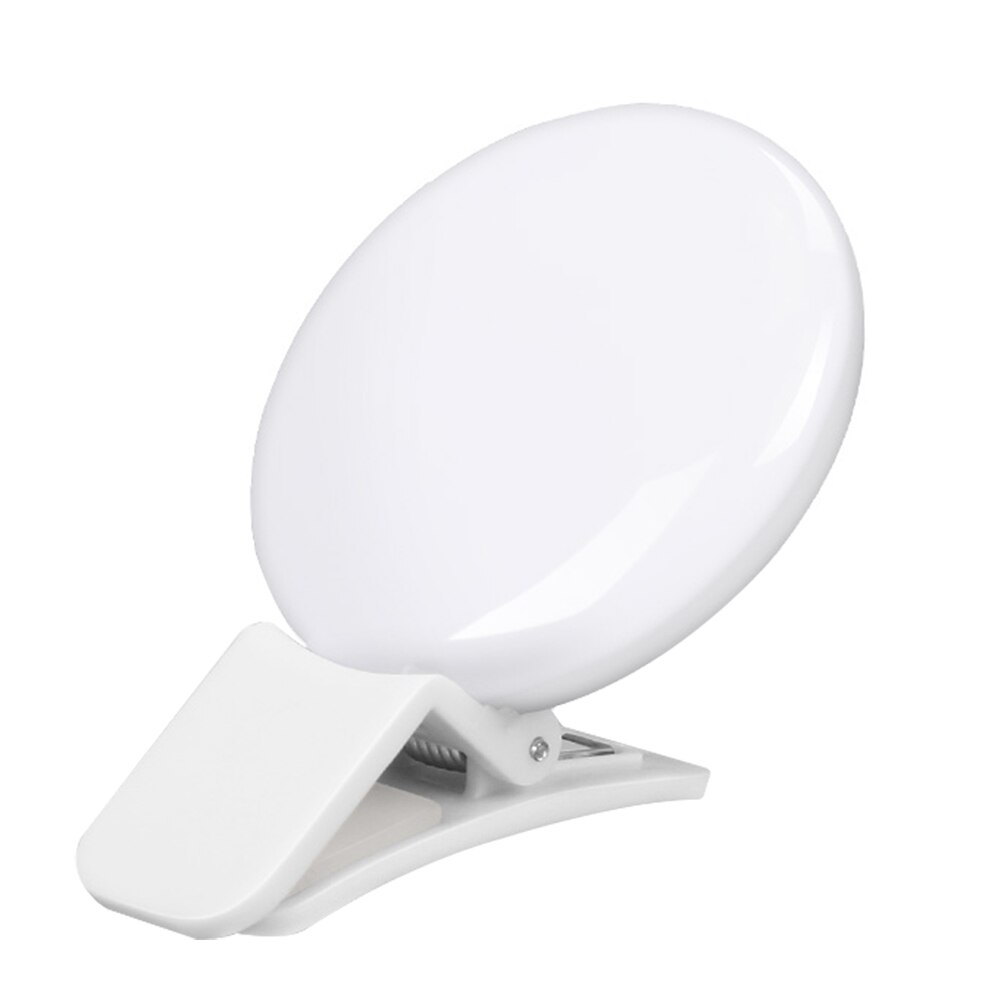 Selfie Led Ring Licht Oplaadbare Draagbare Clip Vullen Licht Voor Telefoon Tablet Video H-Best: WHITE