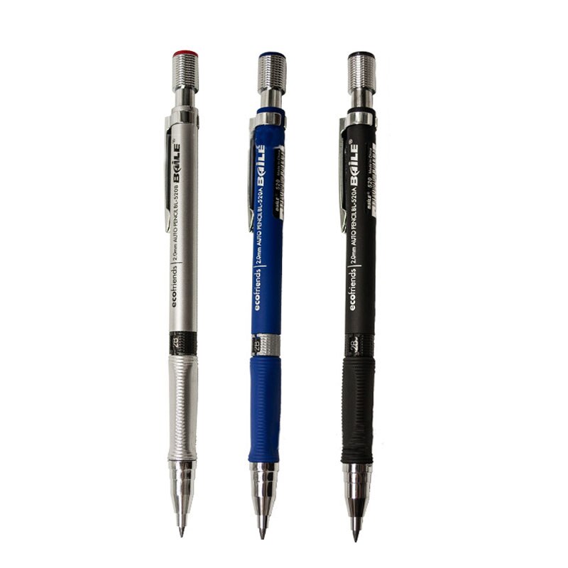 Writing Point 2.0mm Automatic Pencil Drawing Painting Mechanical Pencil Black/Colorful Refills School Office Stationery