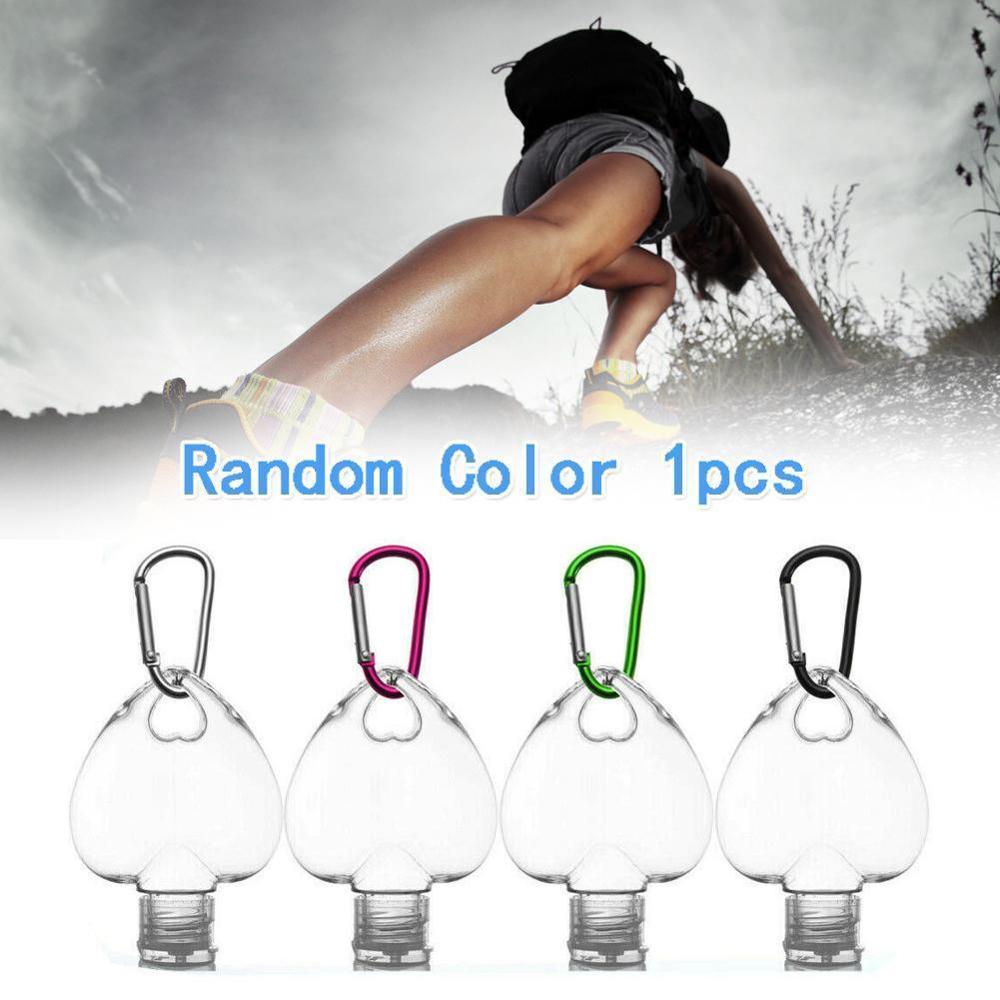 Heart-Shaped Carabiner Hook Bottle Portable Outdoor Hook Hiking Bottle Plastic Backpack Bottle Flip Portable R7T6