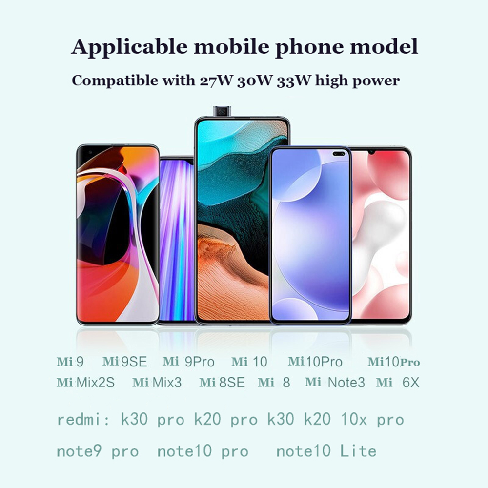 33w Xiaomi Turbo Charger MDY-11-EZ 5A Type C Quick Charging Data Line For Redmi K30S Note 9Pro POCO X3 Mi 10 9T 11X 11i Note 10