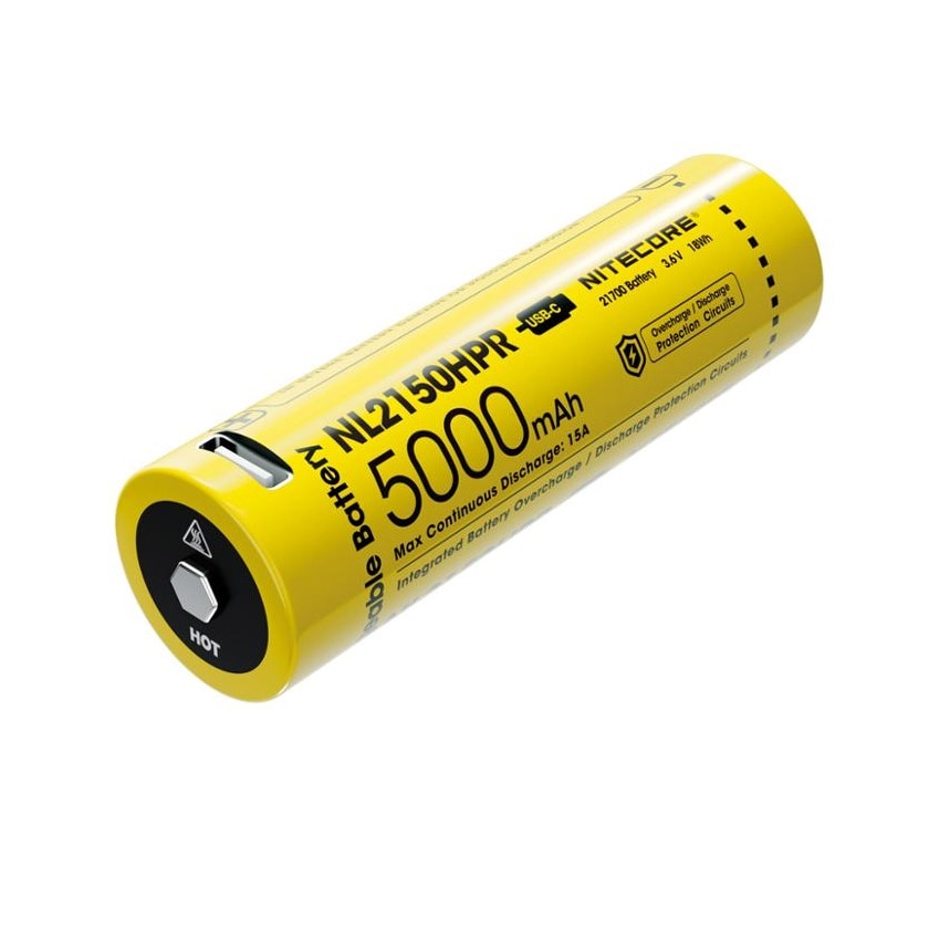 Nitecore NL2150HPR 21700 USB-C Oplaadbare Li-Ion Batterij 5000Mah 3.6V 18Wh 15A Continue Ontlader Batterij Voor Zaklamp