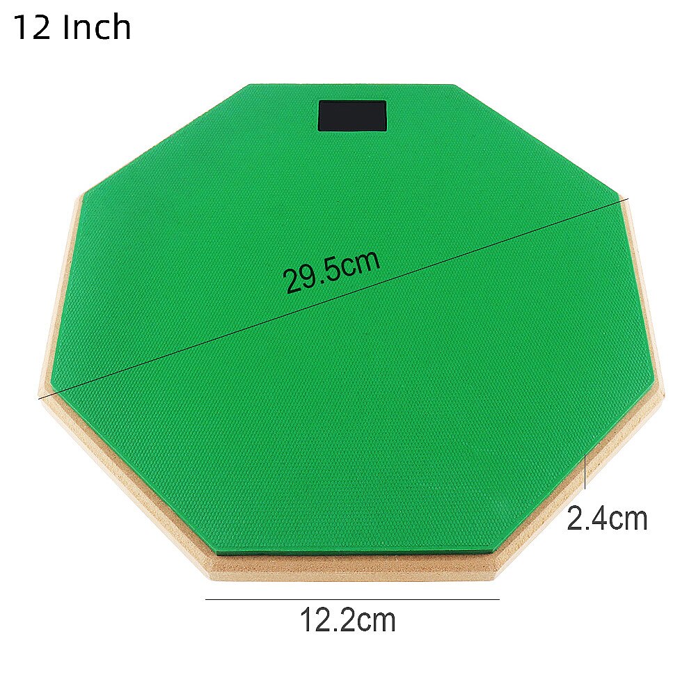 8 Inch Rubber Wooden Dumb Drum Beginner Practice Training Drum Pad with Stand / Stick Optional for Percussion Instruments Parts: only greendrum12inch