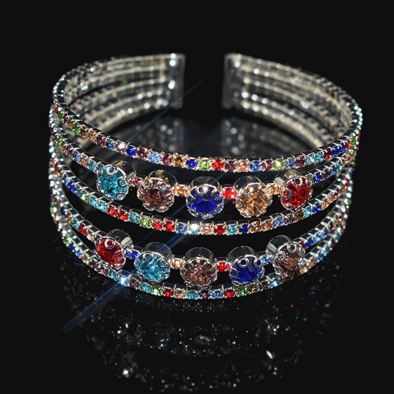 Bracciale elegante classico braccialetti aperti bracciale da donna con strass bracciale in cristallo rosso oro bracciale da sposa gioielli da sposa