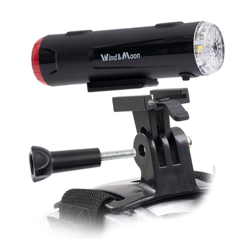 WIND &amp; MOON – feu avant et arrière de vélo 2 en 1, Rechargeable par USB, pour casque de vélo de route, lampe torche vtt, phare de cyclisme: Default Title