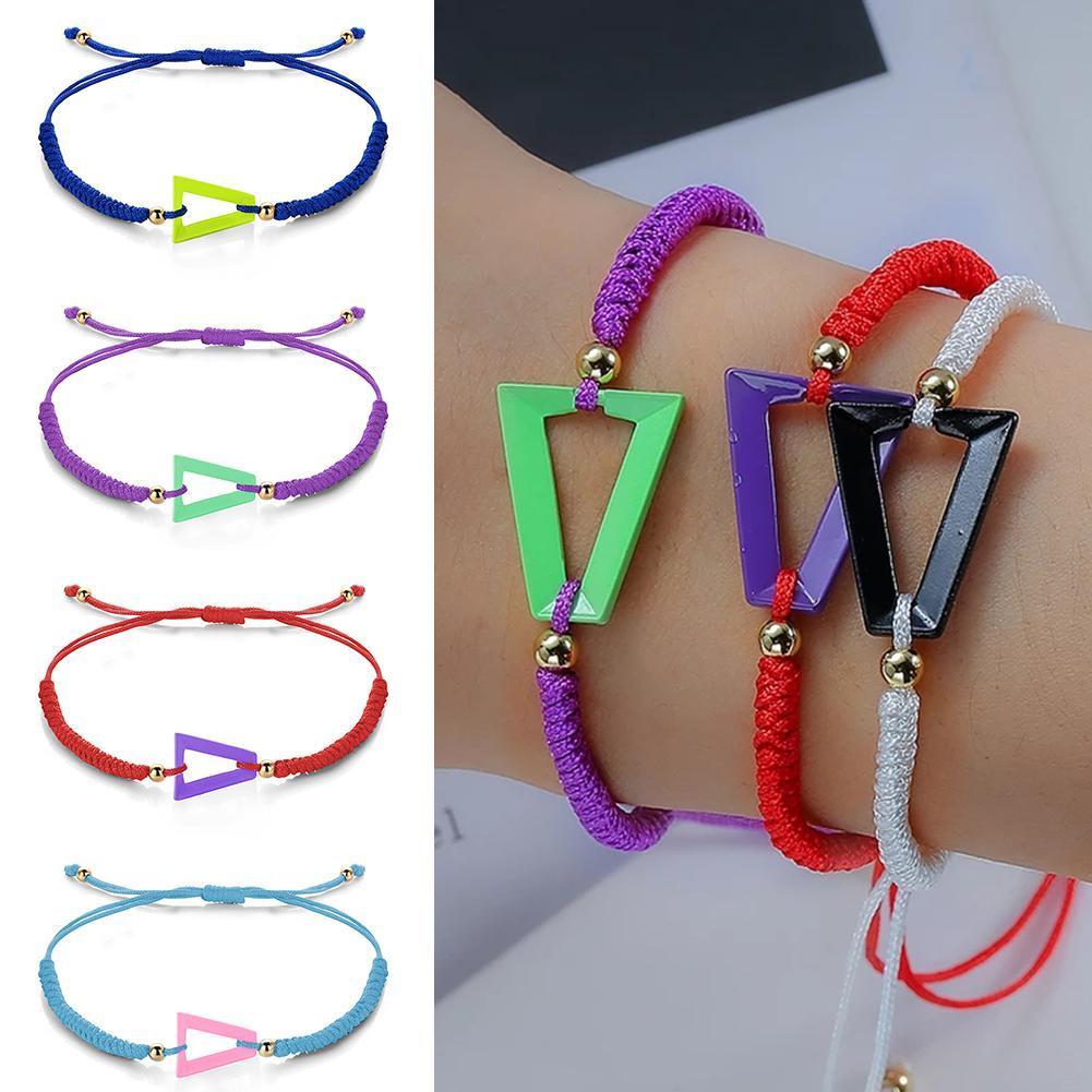 Mode Verstelbare Neon Rainbow Driehoek Armband Voor Vrouwen Mannen Trend Chlidren Armband Sieraden
