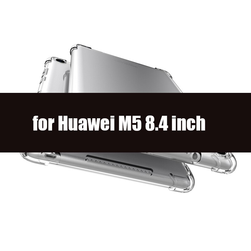 Hoesje voor huawei mediapad  m5 8.4 10.1 10.8 hoesje, transparant zacht siliconen hoesje voor huawei  t5 10.1 8 inch  t3 7/8/9.6 m3 hoesje: Voor  m5 8.4