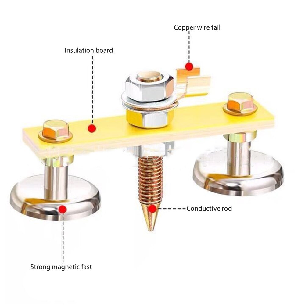 Welding Magnet Strong Head Tail Weld Ground Clamp Connector Large Suction Absorbable Electric Magnetic Grounding Head