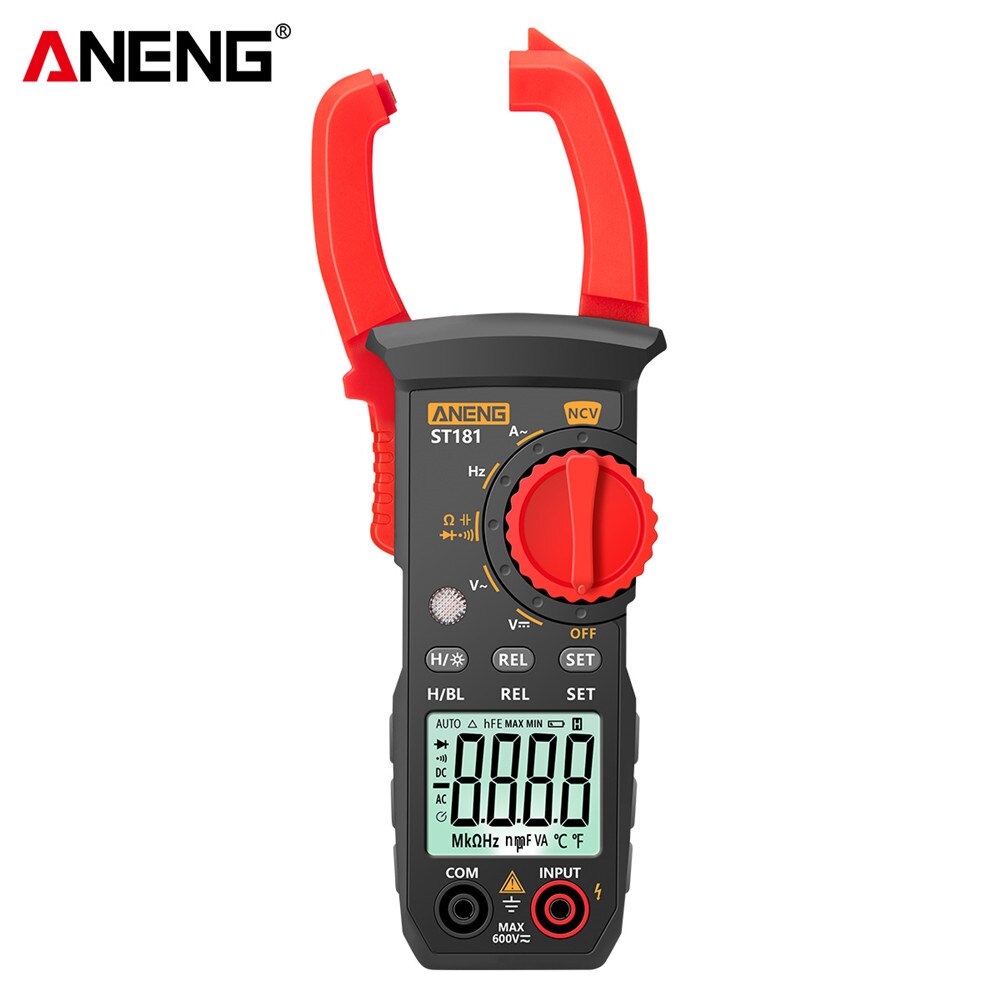 ST181 Smart Digital Clamp Meter High-precision Multimeter 400A AC/DC Clamp Meter Digital Display Backlight Clamp Meter: Brown