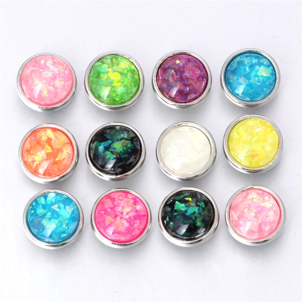 10 pz/lotto Nuovo Colore Misto Della Resina Snap Rotonda Mini Scatta Bottoni per Scatta Gioielli Fit 12 millimetri Snap Collana Dei Braccialetti ZL218