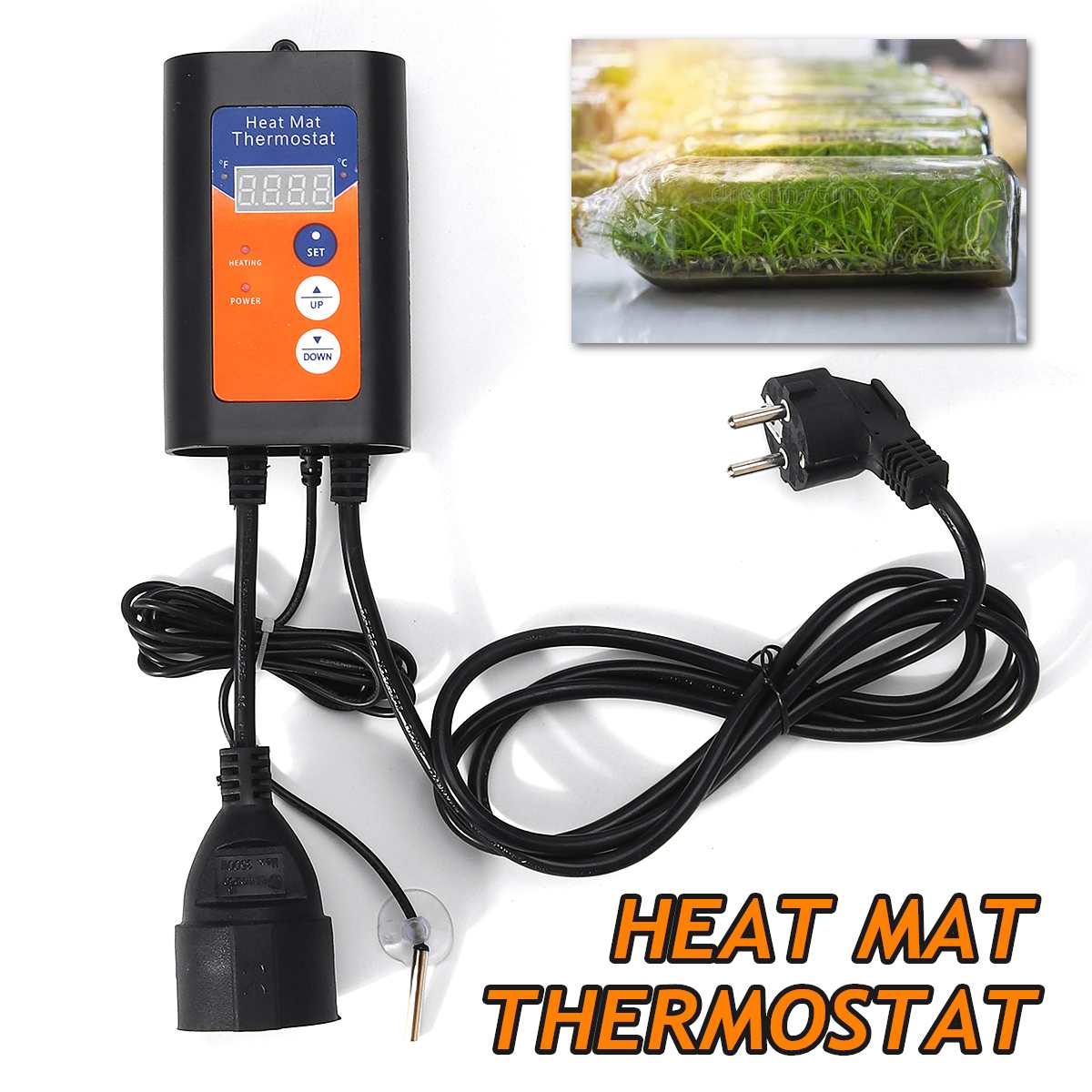 Digital Heat Mat Thermostat 1000W 230V Temperature Controller For Hydroponic Plants Seed Germination Reptiles Pet Supplies