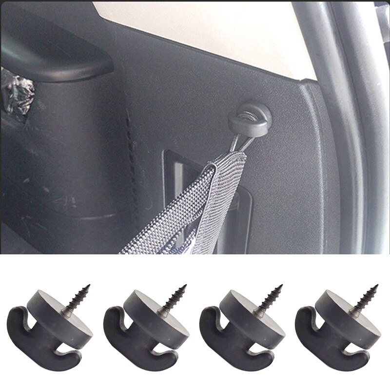 2/4/8pcs Universal Car Net Bag Buckle Tie Down Hook Ring Screw Mount Automobile Rear Trunk Loop Hanging Fixed Hook Buckle