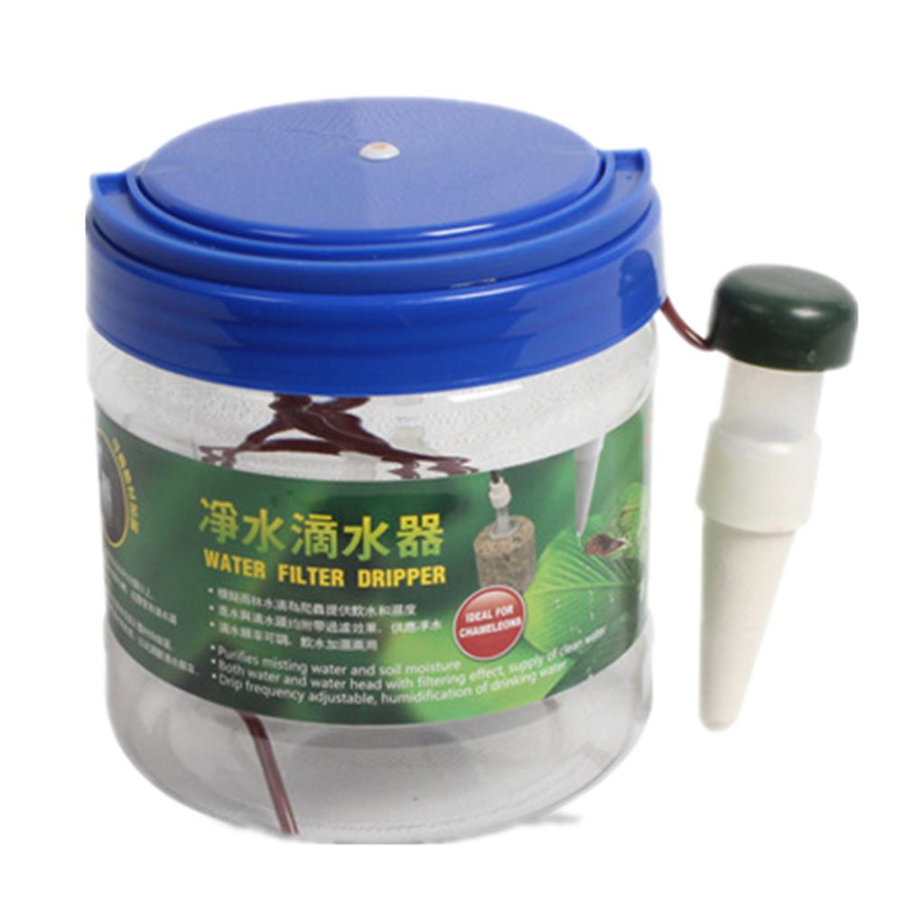 1300ML Reptile Water Filter Drip System Drinking Fountain Water Dispenser Humidifier for Chameleon Lizard Gecko