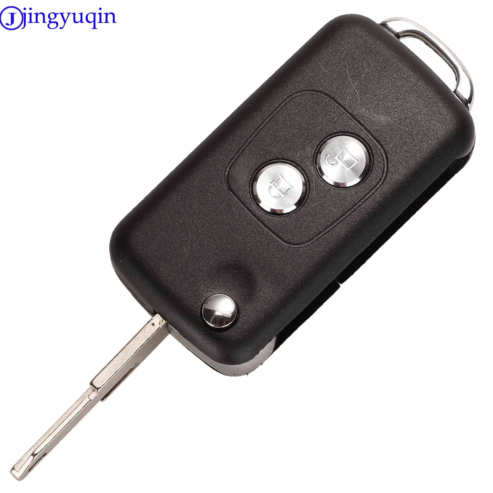 Jingyuqin 2 knappar modifierad flip bil nyckelfodral tom skal för citroen  c1 c2 c3 xsara picasso för peugeot 206 306 307 406