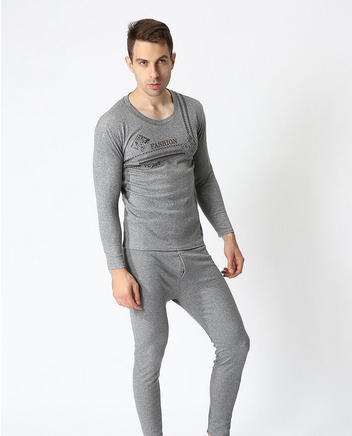 Heren winter fabriek directe verkoop o-hals super grote ondergoed mao satijnen katoenen losse lange onderbroek plus maat 4xl-7xl: Grijs / Één maat
