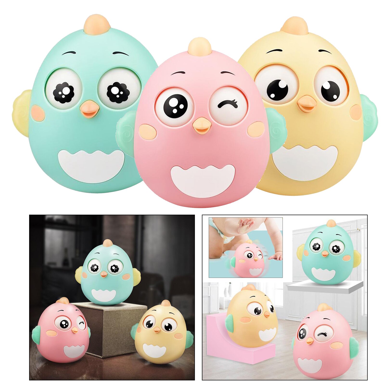 Baby Early Learning Crisp Lovely Chick Tumbler Doll for 0-3 Year Baby