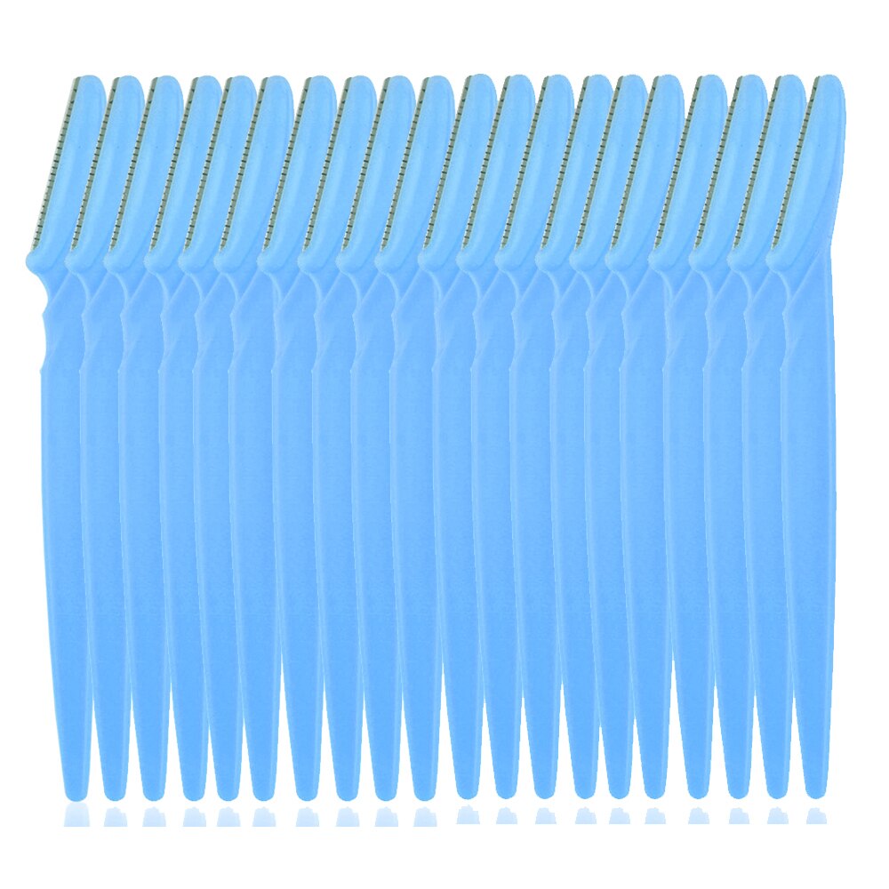 cejas Trimmer de afeitar kit de cara de pelo desmaquillante Facial Shaper Dermaplaning depiladora Razors herramientas de maquillaje para hombre mujer: Blue-20PCS