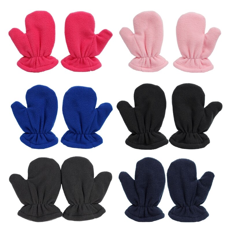 Baby Handschoenen Winter Warm Plus Fluwelen Wanten Kinderen Kids Gevoerd Fleece Handschoenen F3ME
