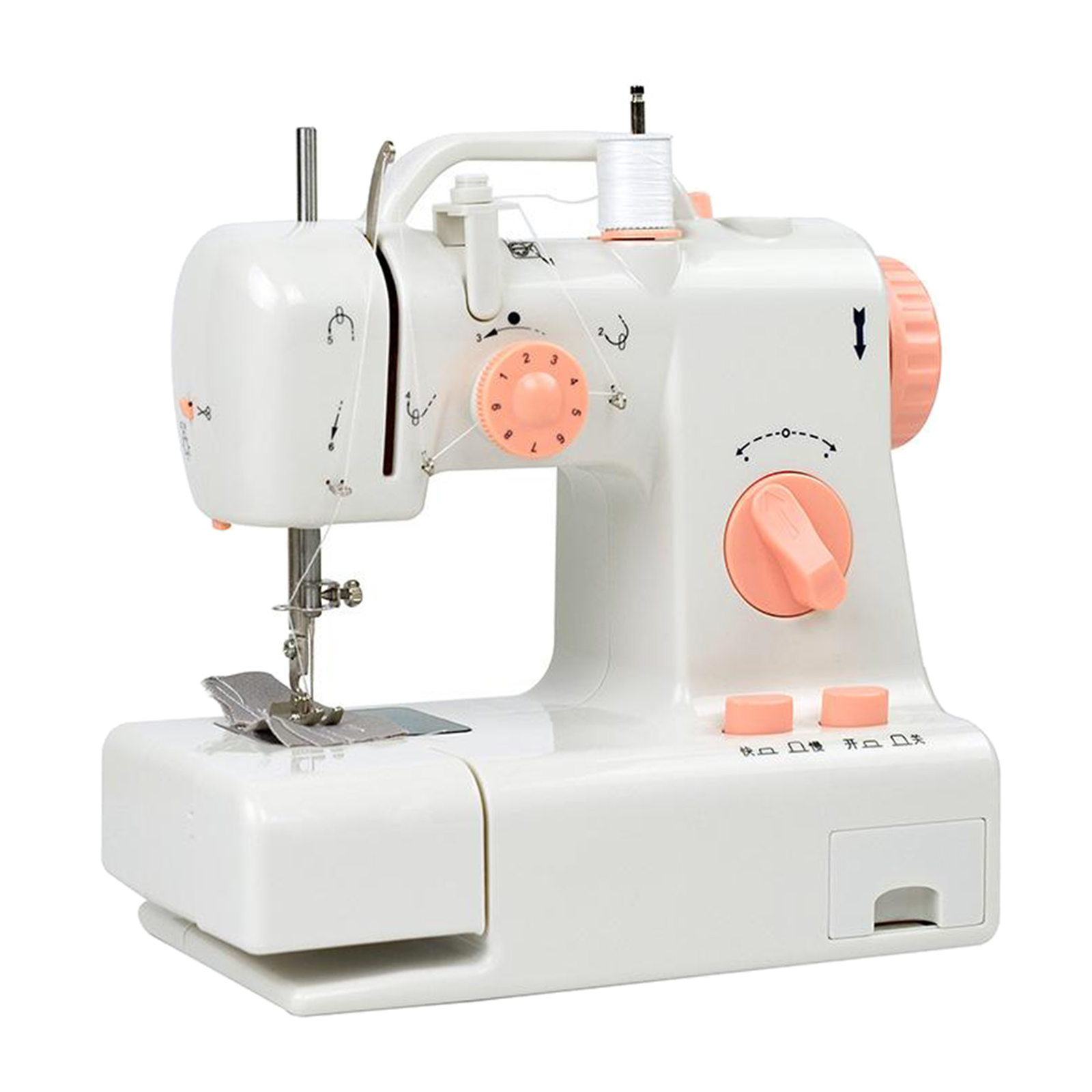 Mini Electric Sewing Machine Double Speed Adjustment With Light Household Portable Needlework Handheld Sewing Machine Tools