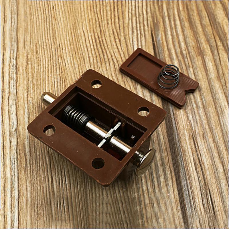 2pcs Window Cabinet Push Button Spring Load Automatic Door Bolt Latches Lock