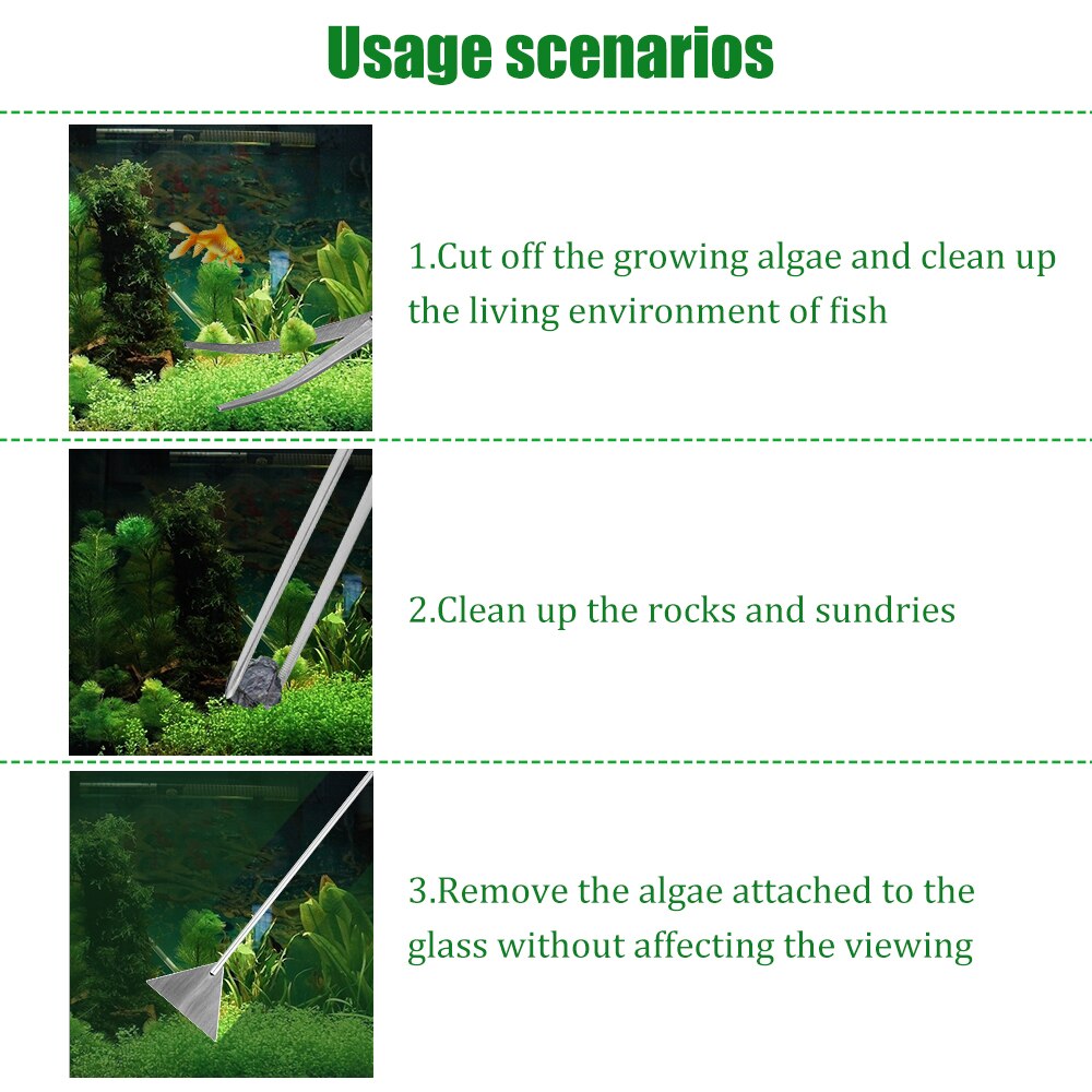 Aquarium Cleaning Tools Landscaping Tool Kits For Fish Tank Water Plants Stainless Steel Aquatic Plants Scissors Tweezers Set