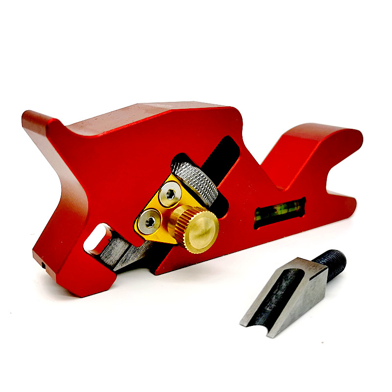 Woodworking Chamfer Plane Manual Edge Corner Planer 45 Degree Bevel 1/4 Rounded Bevel Fillet Chamfer Hand Plane: Red with 2 blades