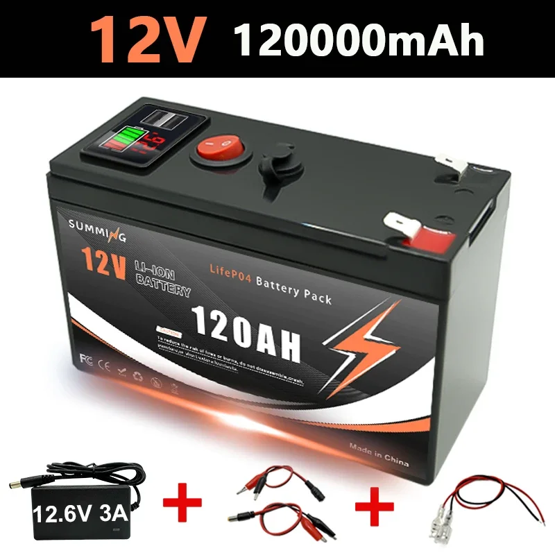 Batterie au Lithium LiFePO4 12V 150Ah, plus de 4000 Cycles profonds, pour UPS, détecteur de poissons de Kayak, panneau solaire, roues électriques, jouets, Scooter, Radio