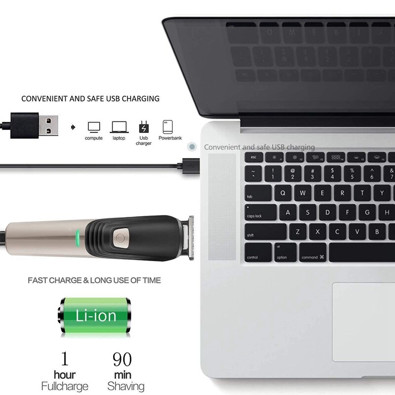 6 in 1 Hair Clippers Kit Men Beard Trimmer Barber Grooming Cordless