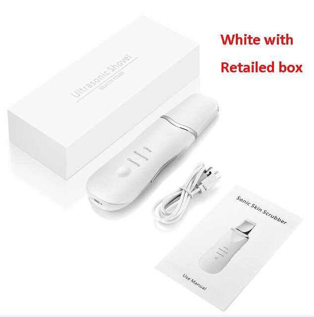 Bolígrafo limpiador Facial ultrasónico recargable, limpiador Facial, eliminación de espinillas por vibración, herramientas limpiadoras de poros exfoliantes: white with box