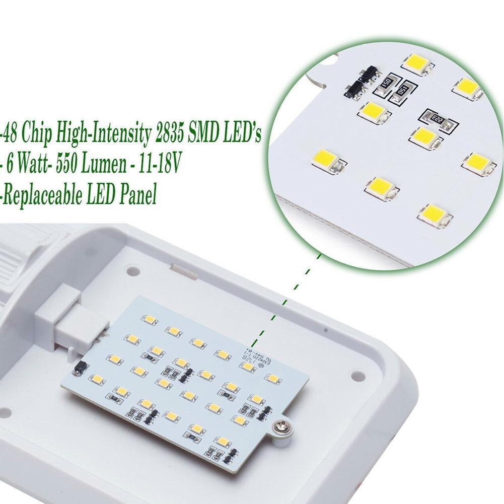 1PCS LED RV Lights 12V 48 LED Interior Double Dome Ceiling Light For RV Boat For Camper Trailer White Caravan Accessories