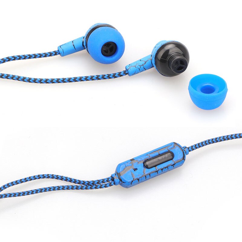 Originele In-Ear Oortelefoon Crack Gevlochten Bedraad Met Microfoon 5 Kleur Headset Hifi Oordopjes Bass Koptelefoon Oor Telefoons