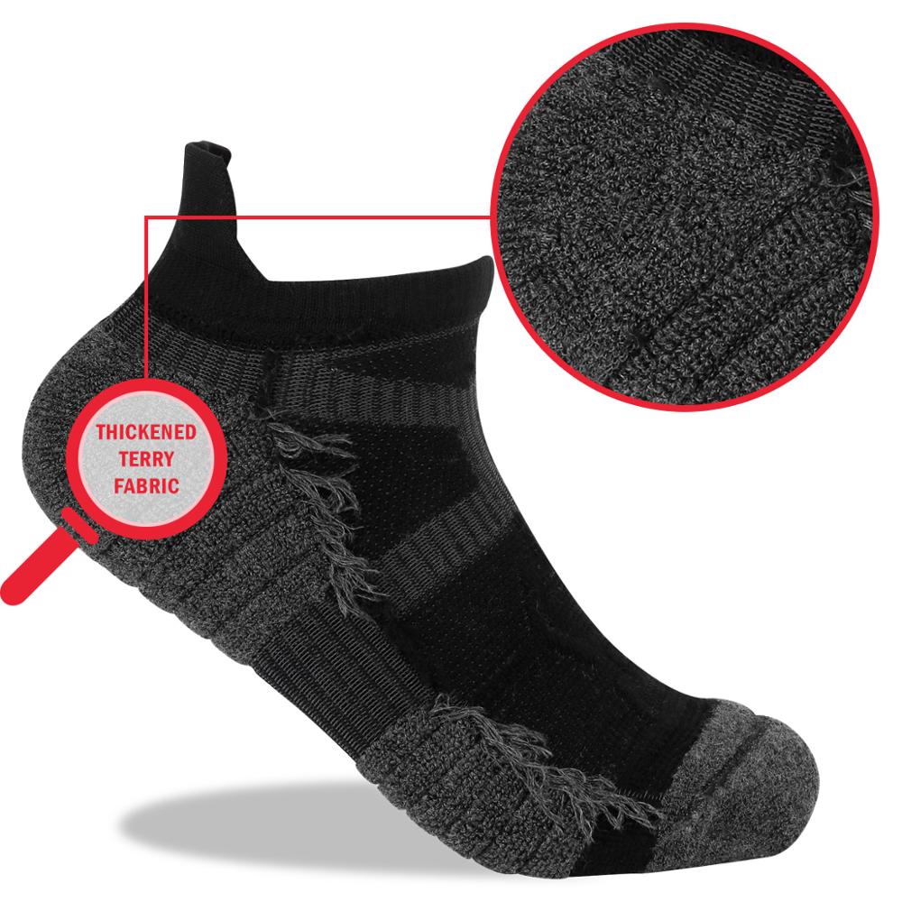 YUEDGE 3 Paare Baumwolle Kissen Auf Zeigen Lauf Socken Wicking Radfahren Knöchel Sport Socken