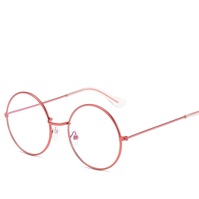 Retro Round Glasses Frame Women Vintage Red Eyewears Men Metal Spectacle Frames: Red