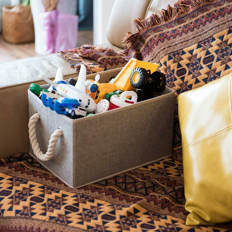 Folding Square Storage Utility Box Fabric Cube Drawer Organizer Cloth Basket Bag Thick cotton rope thicker EVA Clothes storage