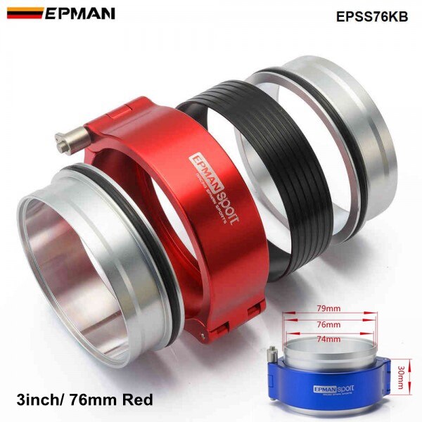 EPMAN Exhaust Quick Release HD V-band Clamp Clamp For Honda VF700 Interceptor Exhaust Pipes EPSS51KB EPSS63KB EPSS76KB-AF: 3inch 76mm Red